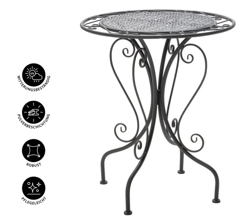 Dehner Garten-Esstische|Gartentische Metall > Tisch Luca, ca Ø60/H70 cm