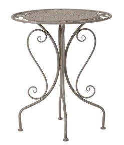 Dehner Garten-Esstische|Gartentische Metall - Tisch Luca, ca Ø60/H70 cm Taupe