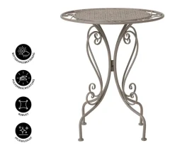 Dehner Garten-Esstische|Gartentische Metall - Tisch Luca, ca Ø60/H70 cm Taupe