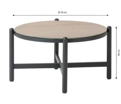 Dehner Loungetische - Tisch St-Etienne, ca. Ø78/H46 cm