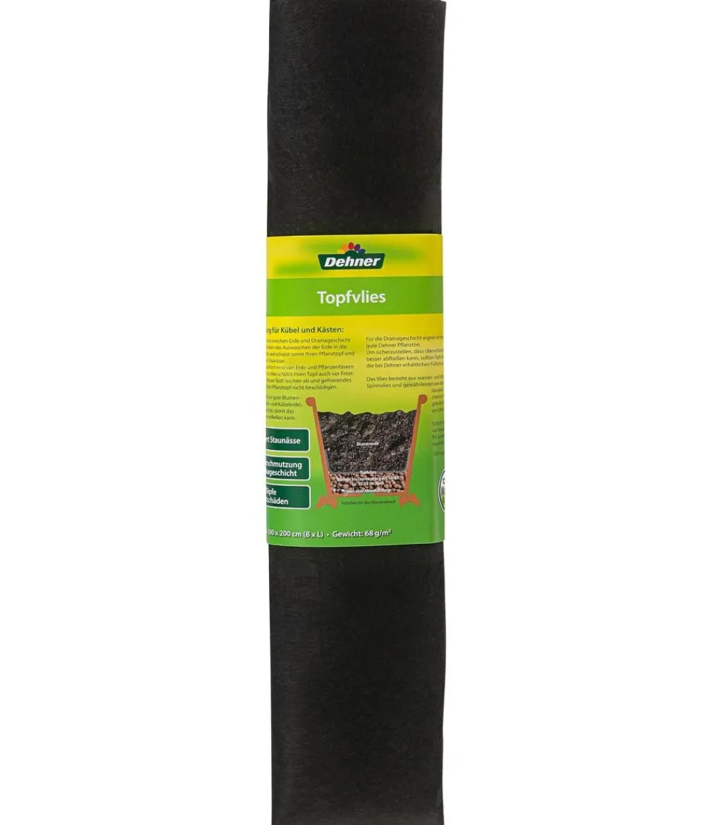 Dehner Mehr Blumentopfzubehör|Blumentöpfe & Übertöpfe - Topfvlies, ca. B100/L200 cm Schwarz