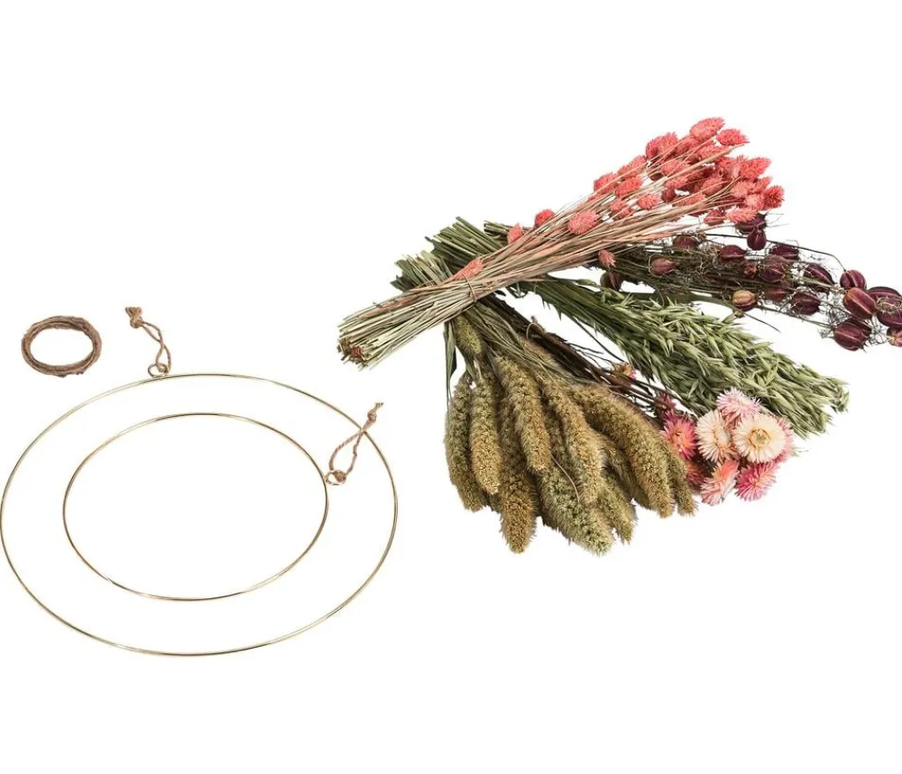 Dehner Kränze & Pflanzendeko > Trockenblumenkranz DIY-Set Herbstfeuer, 8-teilig