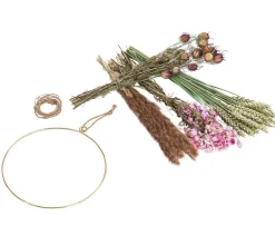 Dehner Trockenblumen|Kränze & Pflanzendeko > Trockenblumenkranz DIY Set Blütentraum, ca. Ø20 cm, 6-teilig