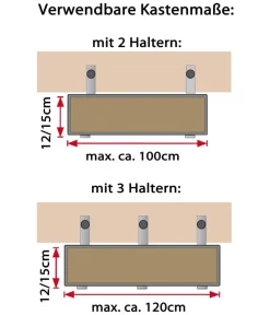 Dehner Mehr Blumentopfzubehör > Universal-Blumenkastenhalter, Aluminium