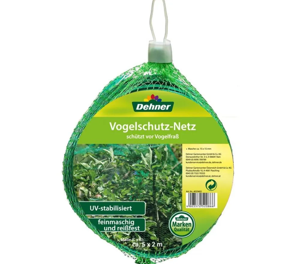Dehner Pflanzenfolien & Ernteschutz - Vogelschutz-Netz Grün