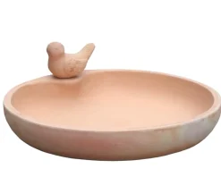 Dehner Vogeltränken|Gartenzwerge & Gartenfiguren > Vogeltränke mit Vogel, ca. Ø32 cm, Terrakotta