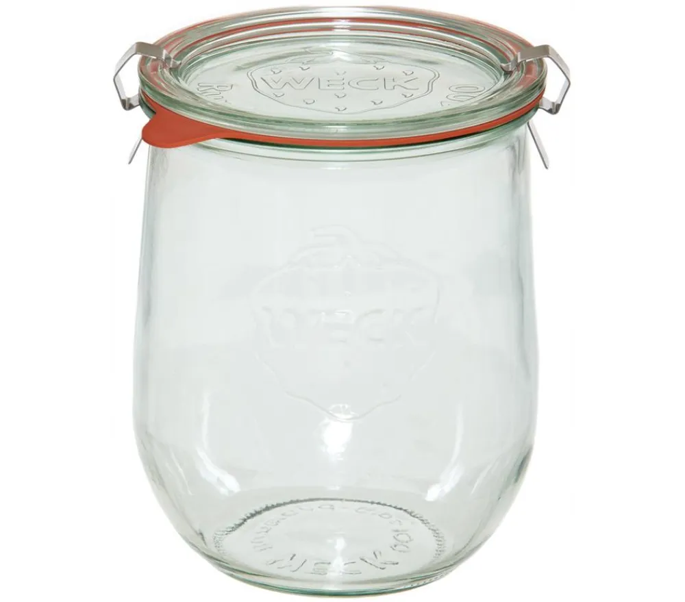 WECK Einkochautomaten & Zubehör - Dehner ® Tulpenglas, 1000 ml, inkl. Einkochringe & Klammern, 4er-Set Transparent
