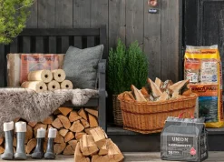 Dehner Mehr Haushaltshelfer|Mehr Gartendekoration > Weiden-Kaminkorb mit Jute