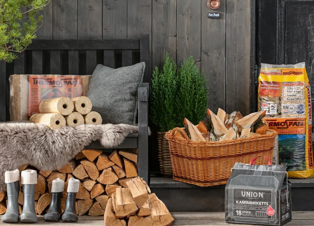 Dehner Mehr Haushaltshelfer|Mehr Gartendekoration > Weiden-Kaminkorb mit Jute