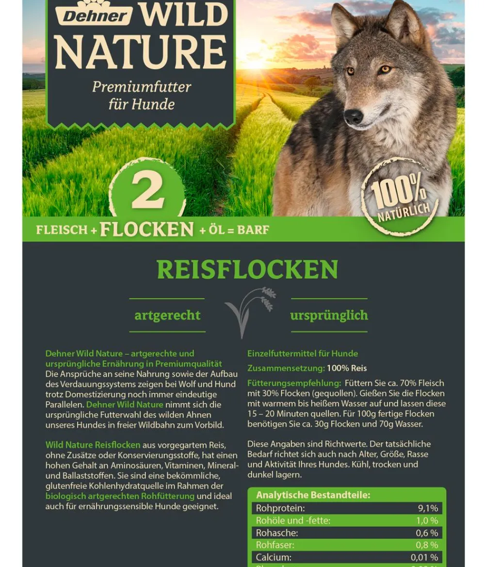 Dehner Wild Nature BARF-Ergänzungsfutter für Hunde Reisflocken Clearance