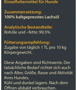 Dehner Wild Nature Nahrungsergänzung Hund > BARF-Ergänzungsfutter für Hunde Lachsöl