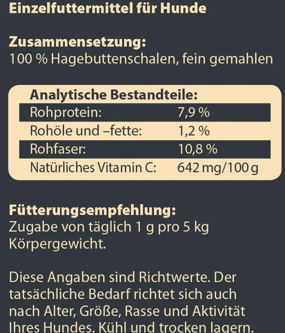 Dehner Wild Nature BARF-Ergänzungsfutter für Hunde Hagebuttenschalen New