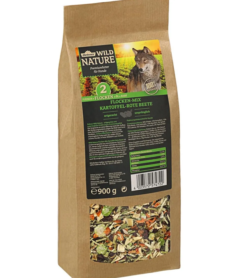 Dehner Wild Nature Nahrungsergänzung Hund - BARF-Ergänzungsfutter für Hunde Flocken-Mix Kartoffel-Rote Beete