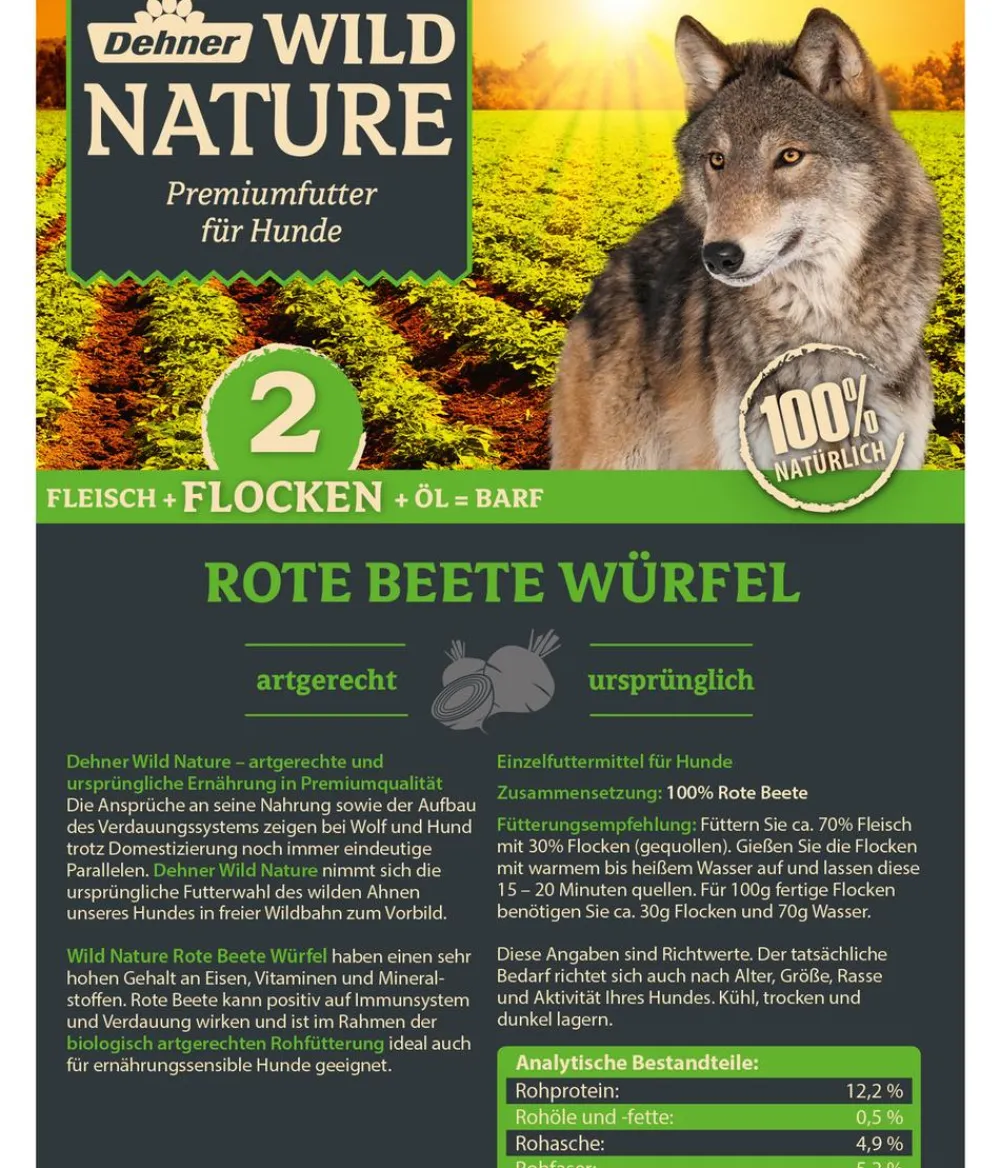 Dehner Wild Nature Nahrungsergänzung Hund - BARF-Ergänzungsfutter für Hunde Leinöl