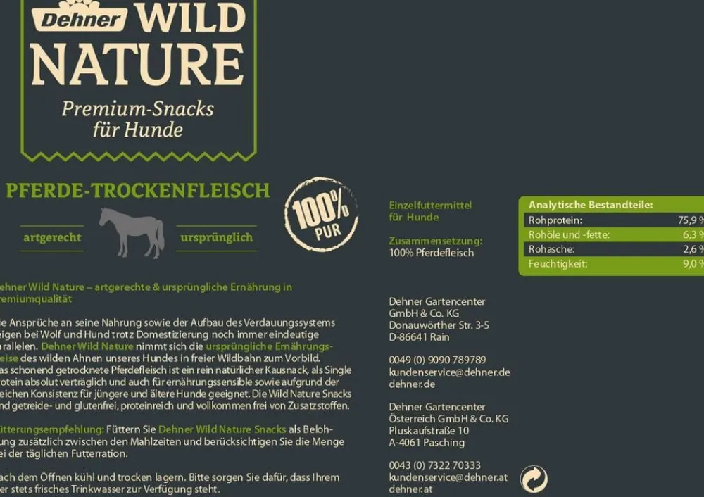 Dehner Wild Nature Hundesnack Pferde-Trockenfleisch Online