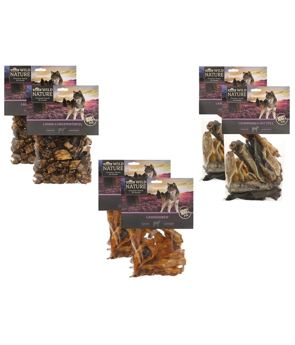 Dehner Wild Nature Hundeleckerlies > Hundesnack Snack-Set Lamm, 6 x 200 g