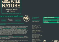 Dehner Wild Nature Hundeleckerlies - Hundesnack Hirsch-Lungenwürfel, 200 g