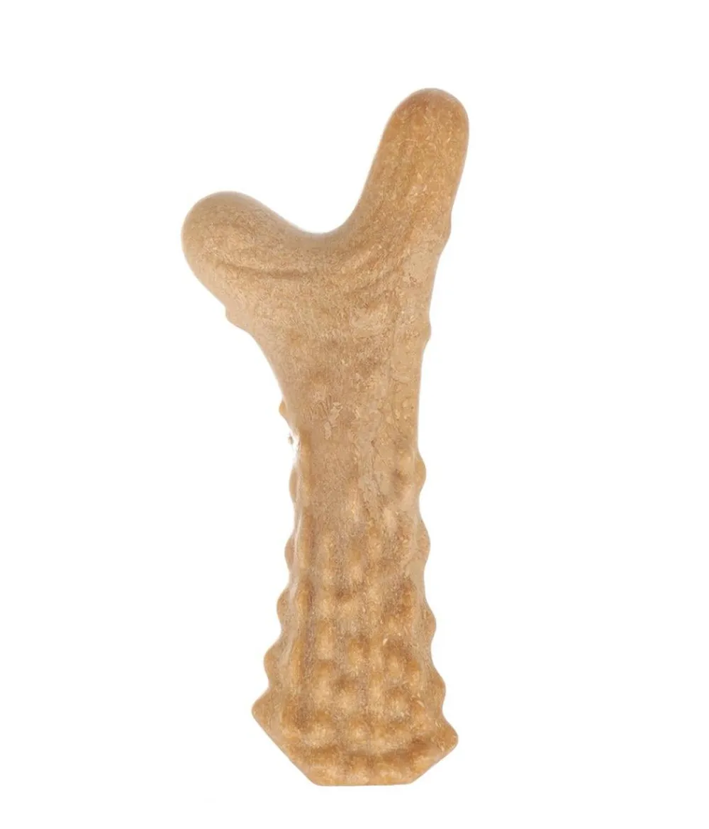 Dehner Wild Nature Hundespielzeug - Hundespielzeug Wheat Bamboo Chicken Flavour, ca. B16,5/H3,5/T5 cm Hellbraun