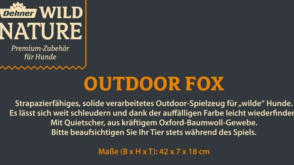 Dehner Wild Nature Hundespielzeug Outdoor Fox Orange Outlet