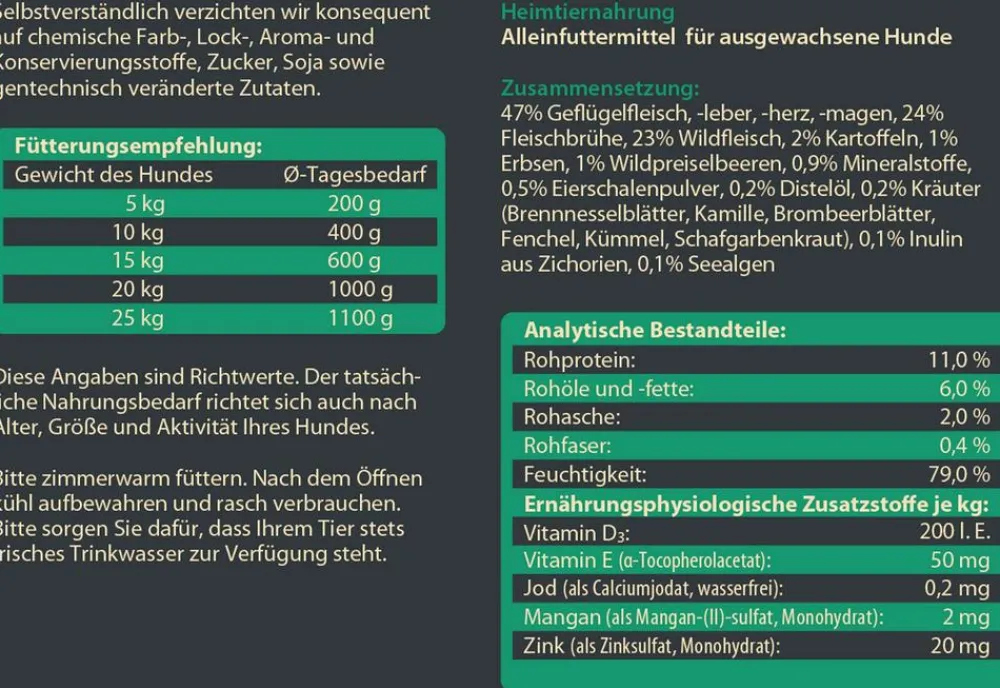 Dehner Wild Nature Nassfutter für Hunde Auwald Adult, 400 g/800 g Online