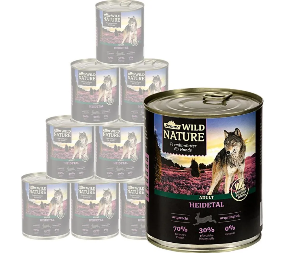Dehner Wild Nature Nassfutter Hund - Nassfutter für Hunde Heidetal Adult, Kaninchen