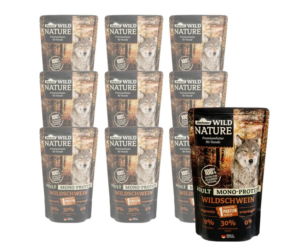 Dehner Wild Nature Nassfutter für Hunde Mono-Protein Adult, Wildschwein Clearance