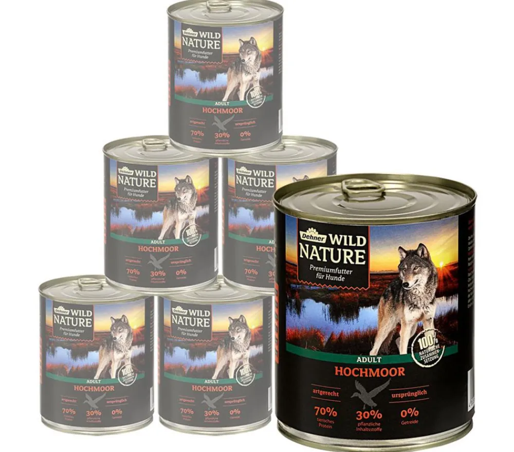 Dehner Wild Nature Nassfutter für Hunde Hochmoor Adult, Ente Clearance