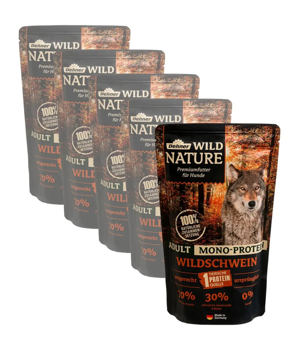 Dehner Wild Nature Nassfutter Hund - Nassfutter für Hunde Mono-Protein Adult, Wildschwein