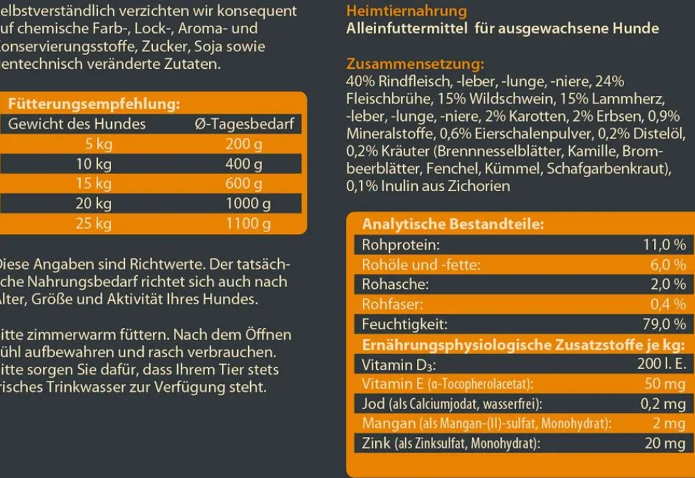 Dehner Wild Nature Nassfutter Hund - Nassfutter für Hunde Mono-Protein Adult, Hirsch