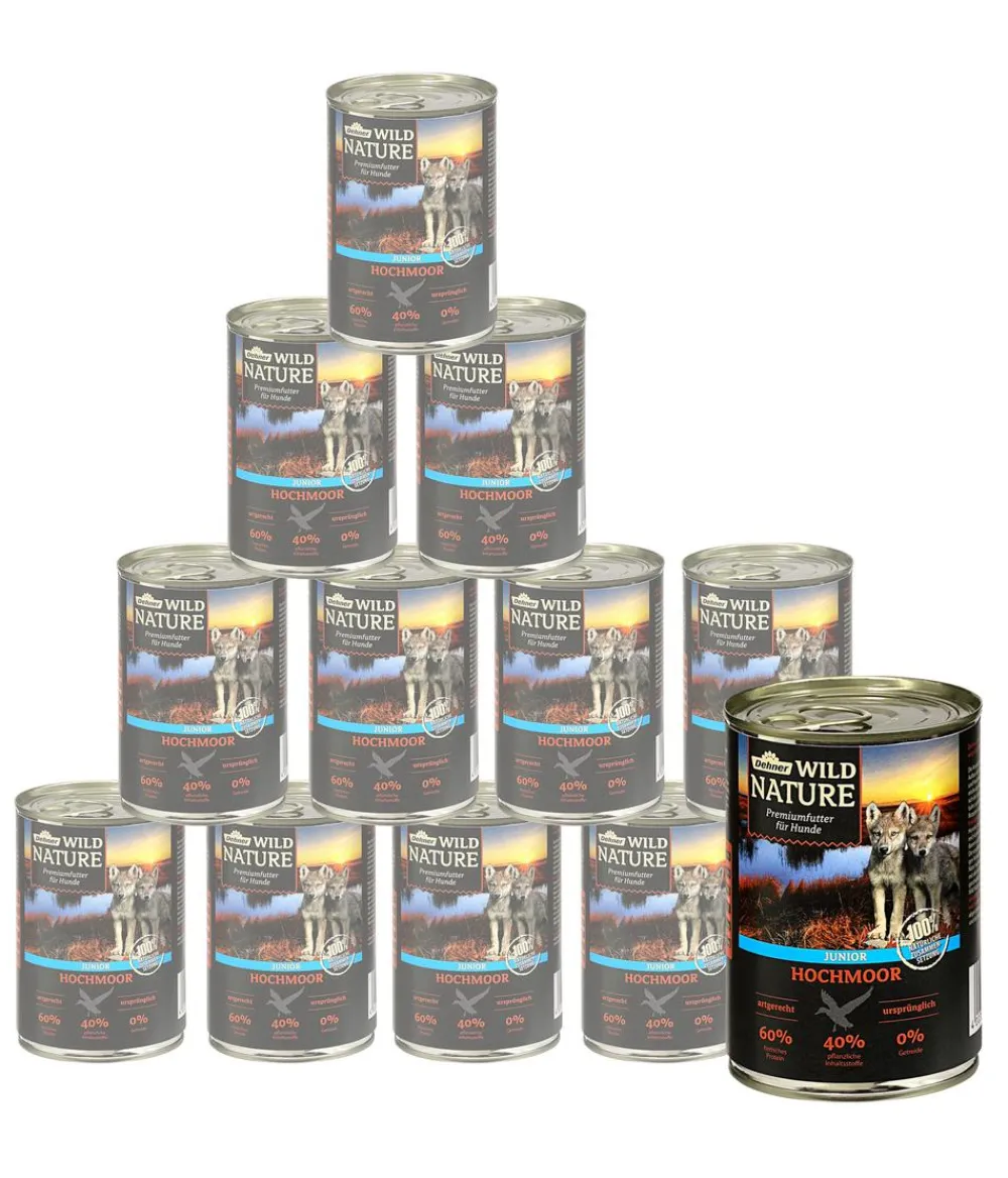 Dehner Wild Nature Nassfutter für Hunde Hochmoor Junior, Ente Hot