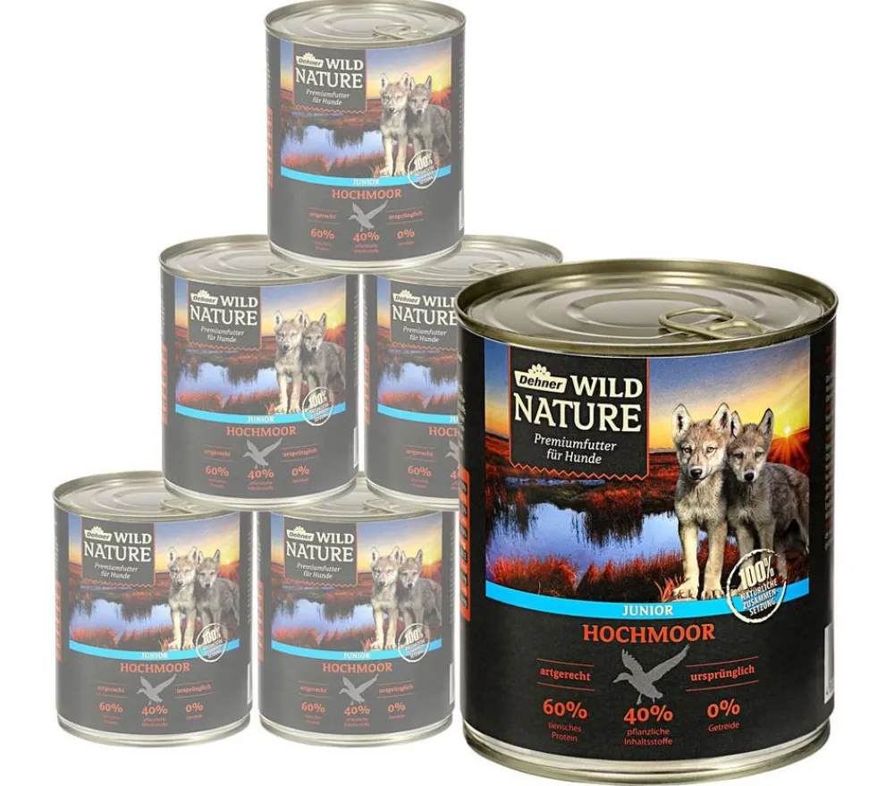Dehner Wild Nature Nassfutter Hund - Nassfutter für Hunde Hochmoor Junior, Ente