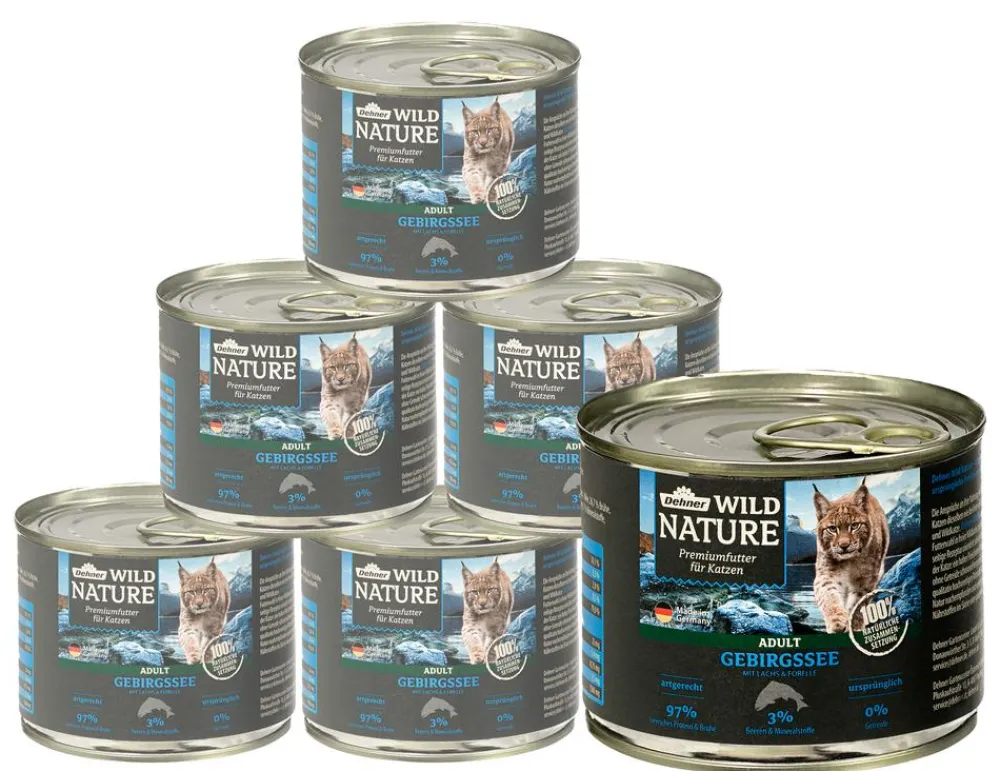Dehner Wild Nature Nassfutter für Katzen Gebirgssee Adult, Lachs & Forelle, /400 g Outlet