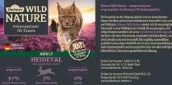 Dehner Wild Nature Nassfutter für Katzen Heidetal Adult, Kaninchen & Huhn, /400 g Hot
