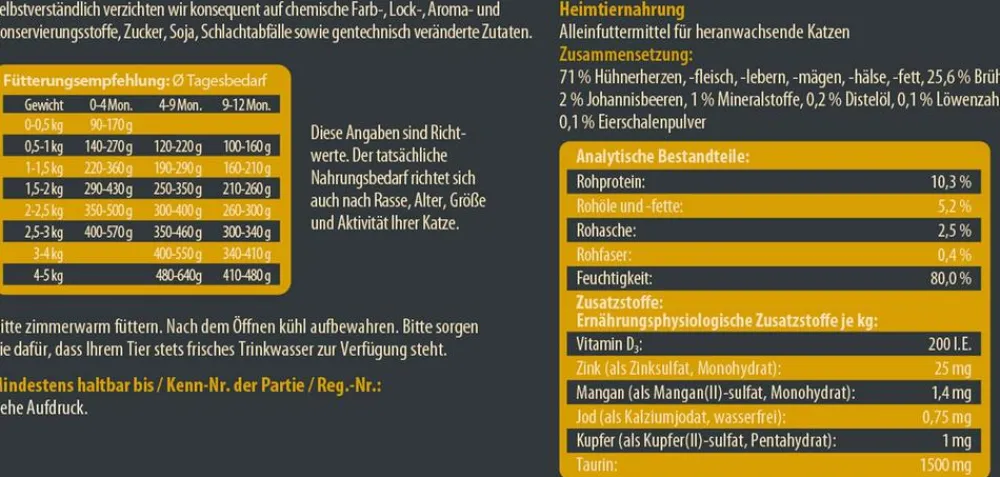 Dehner Wild Nature Nassfutter für Katzen Hügelland Kitten, Huhn, /400 g Discount