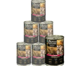 Dehner Wild Nature Nassfutter für Katzen Hügelland Kitten, Huhn, /400 g Discount
