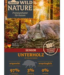 Dehner Wild Nature Nassfutter Katze - Nassfutter für Katzen Unterholz Senior, Wildschwein, 16 x 85 g