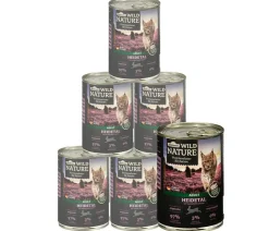Dehner Wild Nature Nassfutter Katze - Nassfutter für Katzen Heidetal Adult, Kaninchen & Huhn, /400 g