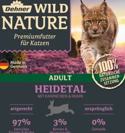 Dehner Wild Nature Nassfutter für Katzen Heidetal Adult, Kaninchen & Huhn, 16 x 100 g Sale