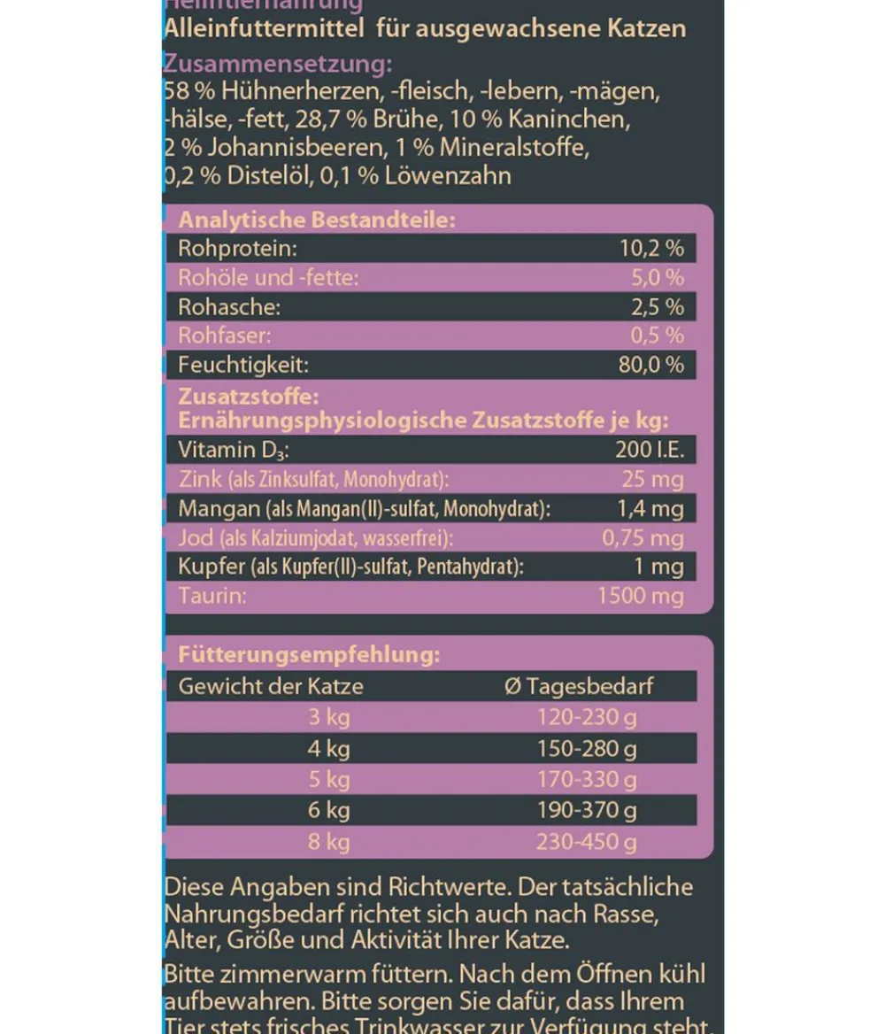 Dehner Wild Nature Nassfutter Katze - Nassfutter für Katzen Heidetal Adult, Kaninchen & Huhn, 16 x 85 g
