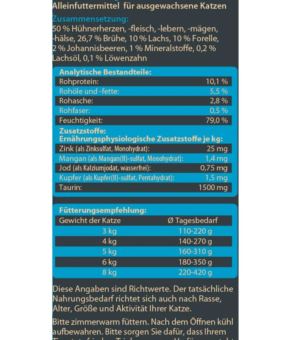 Dehner Wild Nature Nassfutter Katze - Nassfutter für Katzen Gebirgssee Adult, Lachs & Forelle, 16 x 85 g
