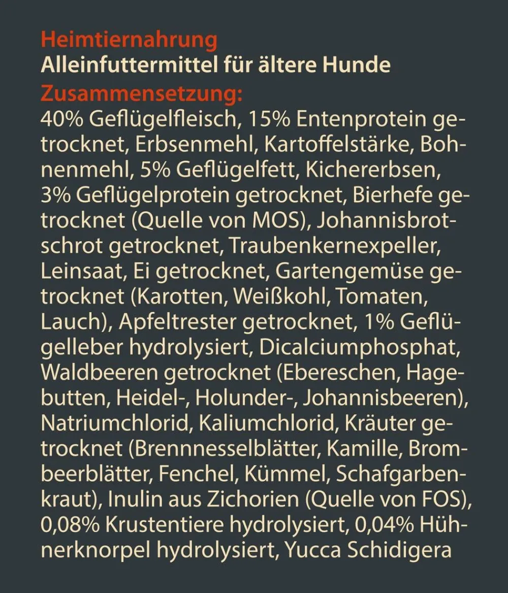 Dehner Wild Nature Trockenfutter für Hunde Hochmoor Senior Best