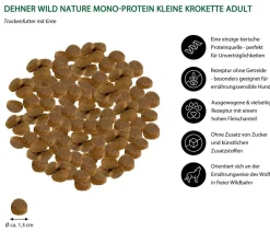 Dehner Wild Nature Trockenfutter Hund - Trockenfutter für Hunde Mono-Protein Kleine Krokette Adult, Ente