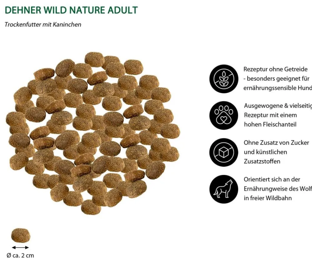 Dehner Wild Nature Trockenfutter Hund - Trockenfutter für Hunde Meeresküste Kleine Krokette Adult, Makrele