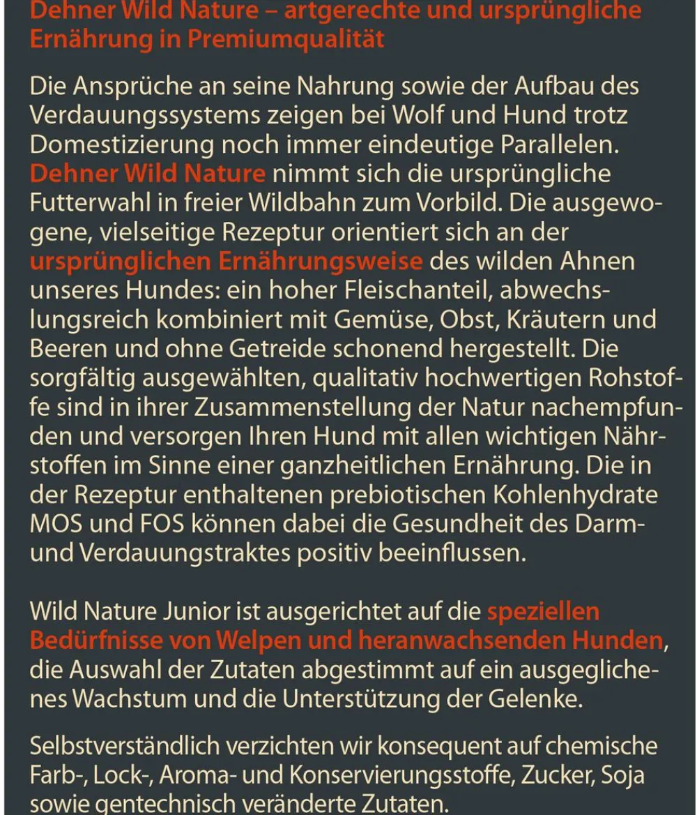 Dehner Wild Nature Trockenfutter Hund - Trockenfutter für Hunde Hochmoor Junior