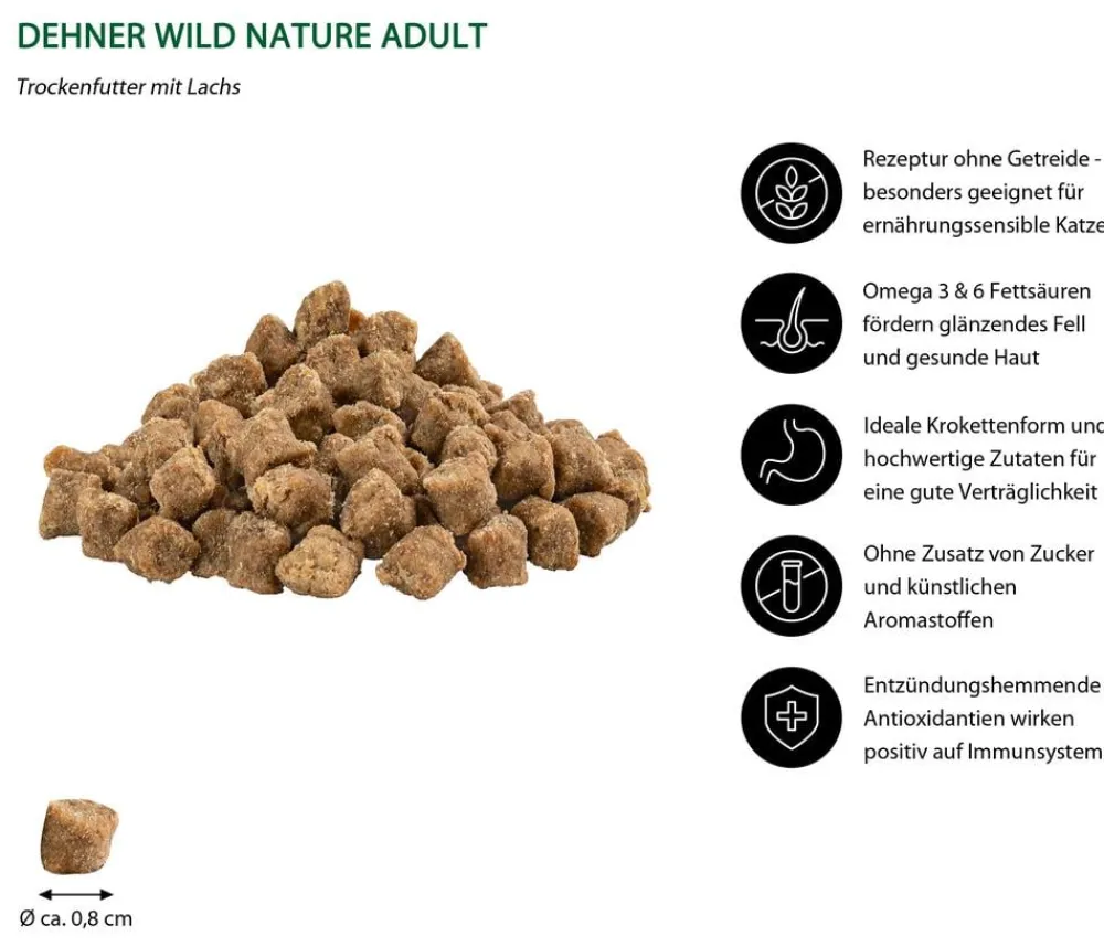 Dehner Wild Nature Trockenfutter für Katzen Gebirgssee Adult, Lachs Outlet