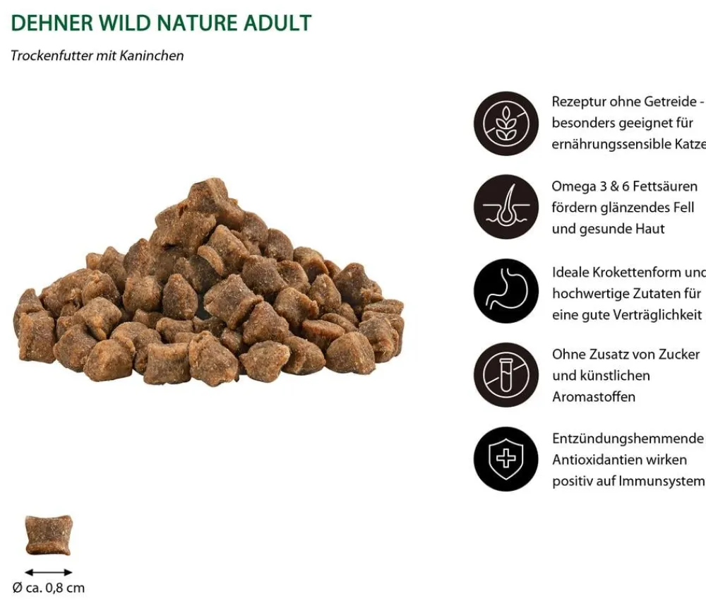 Dehner Wild Nature Trockenfutter für Katzen Heidetal Adult, Kaninchen New