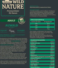 Dehner Wild Nature Trockenfutter für Katzen Auwald Adult, Hirsch New