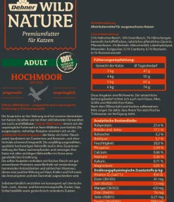 Dehner Wild Nature Trockenfutter Katze - Trockenfutter für Katzen Hochmoor Adult, Ente