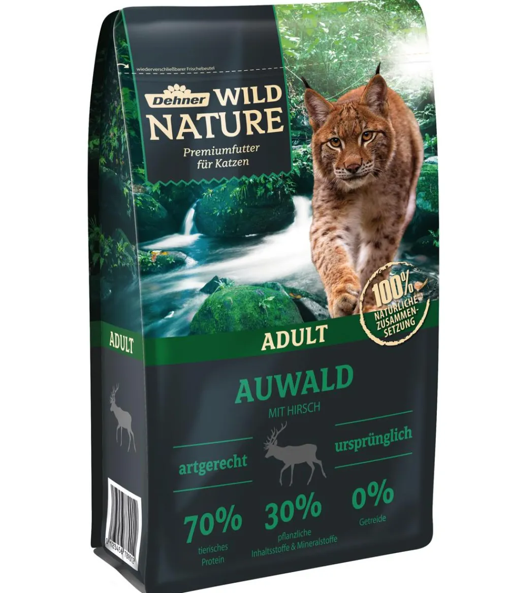 Dehner Wild Nature Trockenfutter Katze - Trockenfutter für Katzen Auwald Adult, Hirsch