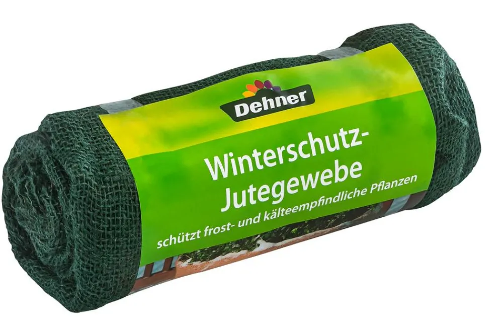 Dehner Pflanzenfolien & Ernteschutz|Mehr Blumentopfzubehör - Winterschutz-Jutegewebe mit Dekor, ca. L300/B105 cm Dunkelgrün